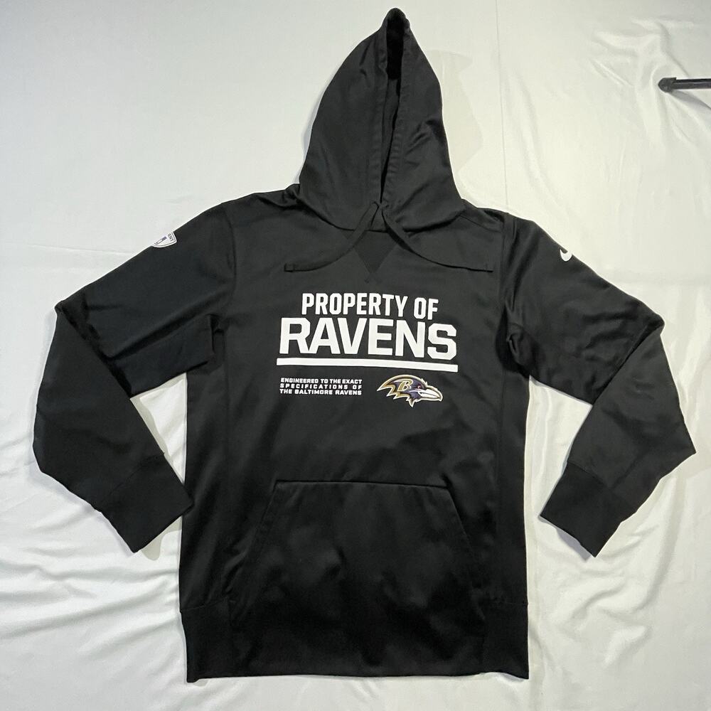 Nike Therma Fit Baltimore Ravens Hoodie Men’s Small Black Circuit Property Of